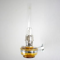 Aladdin Wall Mount Oil Lamp, Genie III Regency Fuel Lighting for Homesteaders or Emergencies, Amber Glass, 18 inches tall, Nickel Trim