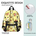 thumbnail image 5 of Multicolor Cat and Flower Yellow Pattern Cute School Backpack Bag for School with Padded Back and Adjustable Shoulder Straps 15.25"x11.5"x5.25", 5 of 5