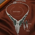thumbnail image 5 of Mightlink 2Pcs/Set Women Elegant Necklace Earrings Adjustable Shining Cubic Zirconia Choker Necklace Tassel Drop Earrings Set, 5 of 6