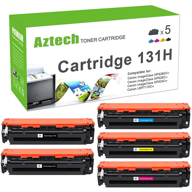 A AZTECH Compatible Toner Cartridge for Canon 131 CRG131 CRG-131 ImageClass MF624Cw MF628Cw MF8280Cw LBP7110Cw Printer Ink (Black,Cyan,Magenta,Yellow, 5-Pack) - Walmart.com