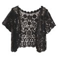thumbnail image 4 of Daolelai Ladies Summer Casual Simple Fashion Short Thin Hollow Knitted Lace Versatile Cardigan, 4 of 4