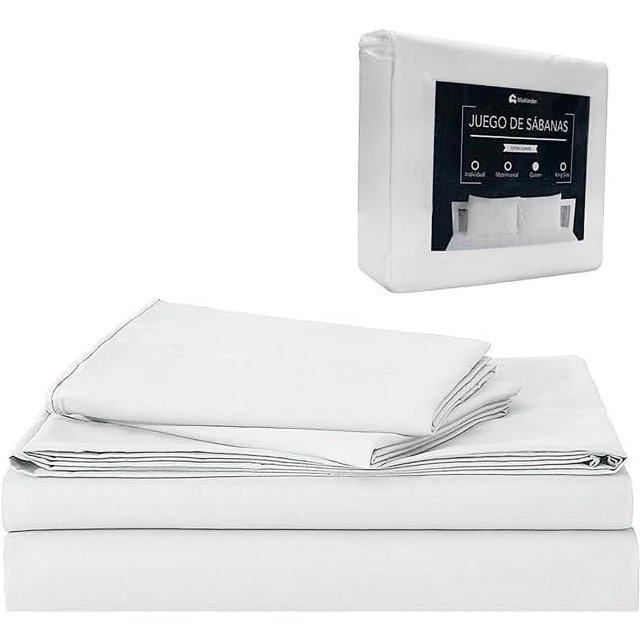 Sábanas Queen Size Bluelander 4 Piezas Blanco