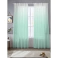 thumbnail image 3 of Ombre Green White Semi Sheer Curtains 84 Inch Length 2 Panels Set, Modern Painting Sheer Kitchen Curtain Privacy Voile Window Curtain for Living Room Bedroom Rod Pocket Drapes, 3 of 7