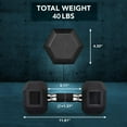 thumbnail image 3 of Rubber Grip Encased Hex Dumbbells  Hand Weights With -Slip Pair, 3 of 7