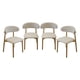 thumbnail image 1 of Ilios Innova | Set de 4 Sillas de Comedor Beige, Tapizadas en Lino Español, Respaldo Curvo, Estructura Metálica con Acabado Tipo Madera., 1 of 9