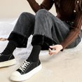 thumbnail image 5 of Women's Winter Casual Straight Pants with Plus Fleece - Jeans Style Warm Pants for Outdoor Activities and Seasonal Wear,Gray,XS, 5 of 7
