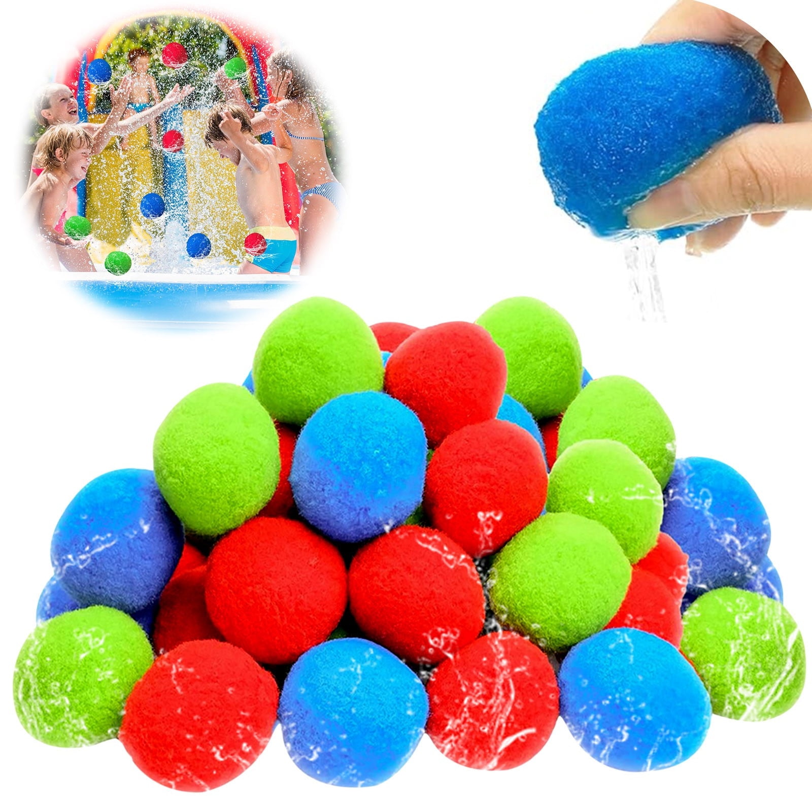 180 Pcs Reusable Water Sponge Balls Water Balloons for Kids Beach Pool Toys, Outdoor Yard Games for Kids Ages 3-5 4-8-12 Year old Boys Girls Teens Adults Family Water Fight Party, Fun Summer Gifts