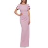 XSCAPE Women's Scuba Crepe Short Sleeve Gown Pink Size 16