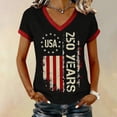 thumbnail image 2 of MEICHEN Women's 250Th Anniversary Print V Neck T Shirt 250Th Anniversary Tshirt Patriotic Tee, 2 of 7