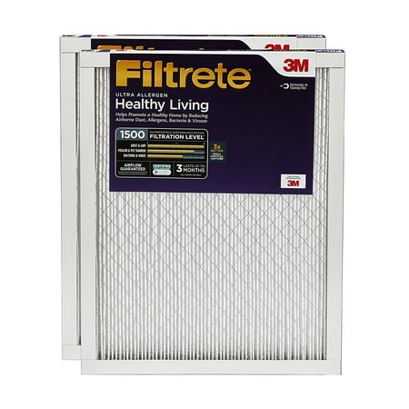 

Filtrete 14x14x1 AC Furnace Air Filter MPR 1500 Healthy Living Ultra Allergen 2-Pack