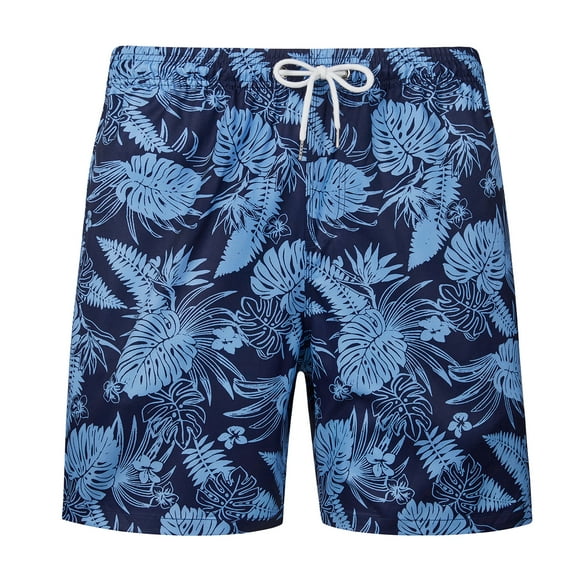 Men's Swim Trunks Mesh Lining Beach Board Shorts Swimwear Quick Dry with Pockets Blue L