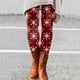 thumbnail image 3 of Gibobby Leggings gluteos deportivo Leggings de moda para mujer, pantalones de bota largos elásticos ajustados con estampado navideño informal (Vino, L), 3 of 4