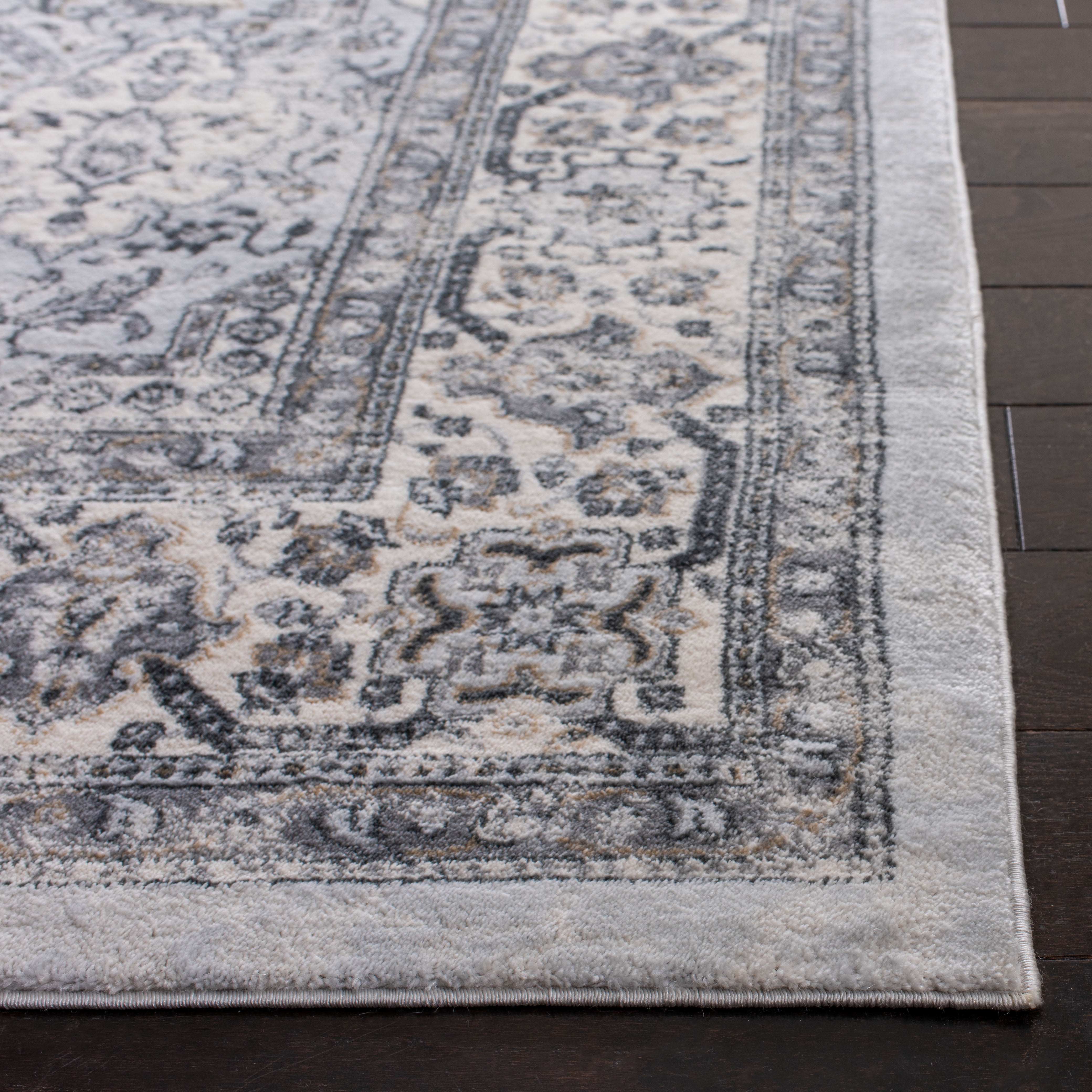SAFAVIEH Isabella Zander Oriental Runner Rug, Dark Grey/Cream, 2'2" x 11'