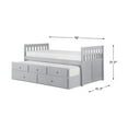 thumbnail image 6 of Lexicon Orion Wood Twin Bed with 2 Storage Drawer Trundle Bed in Gray, 6 of 6
