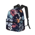 thumbnail image 2 of Daiia Flowers ad Butterflies School Backpack for Men Women, Unisex Large Waterproof Bookbag Schoolbag Casual Daypack for High School/College/Teens/Travel/Work Black, 2 of 8