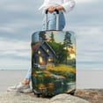 thumbnail image 7 of Susaid Cozy Cottage Lakeside Sunset Print Elastic Washable Suitcase Cover with Hidden Zipper, Fits 18-32 Inch Luggage for Protection During Travel-Medium, 7 of 7