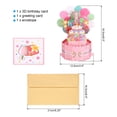 thumbnail image 2 of Tarjeta de cumpleaños Uxcell para el primer cumpleaños, tarjeta pop-out con tarjeta de saludo y sobre para regalo de mujer o niña, color rosa, 2 of 6