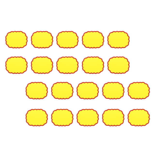 Uxcell 200pcs Retail Star Burst Signs 3.5"x2.8" para tienda, amarillo (Estilo 9)