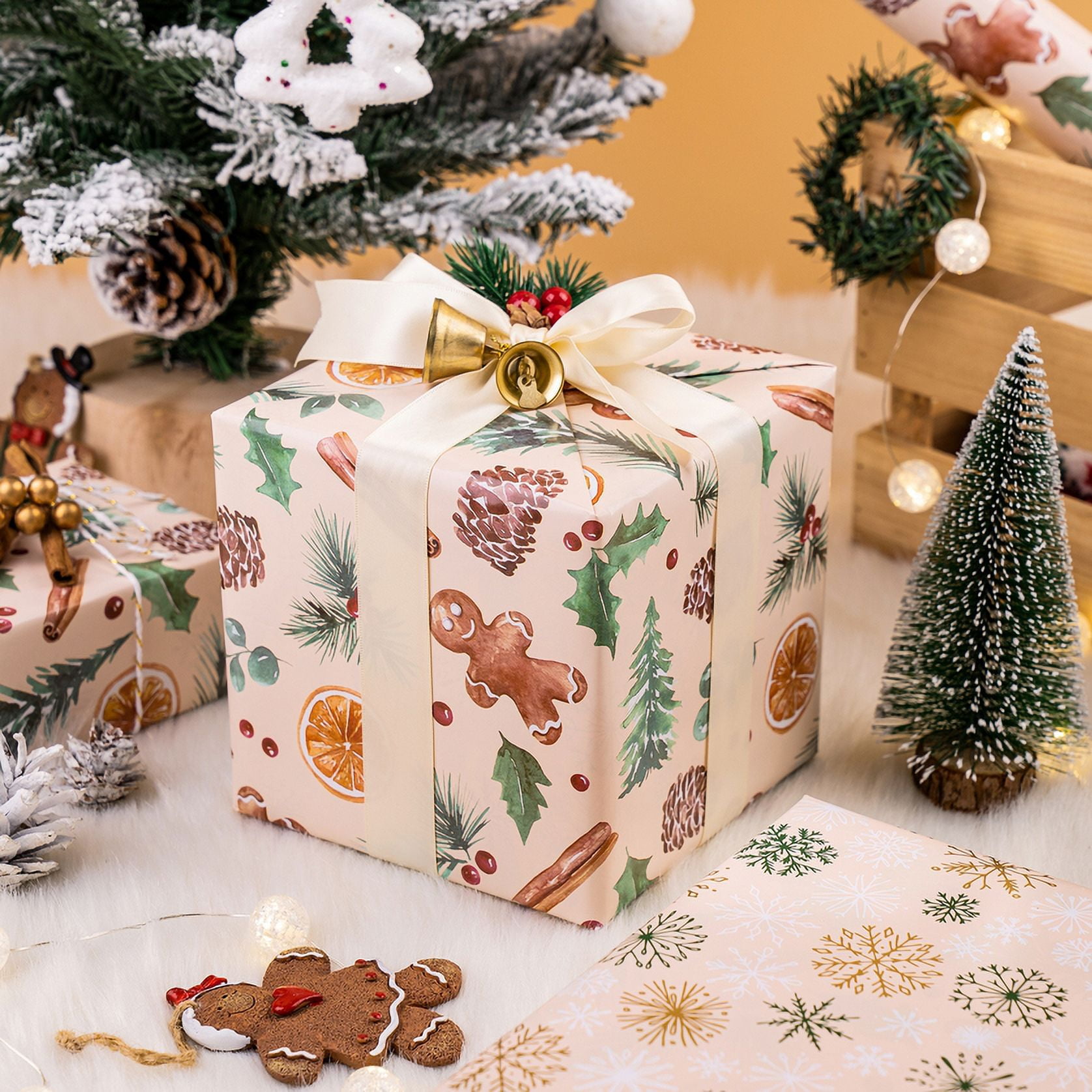  RUSPEPA Christmas Wrapping Paper, Jumbo Roll Kraft Paper
