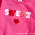 thumbnail image 4 of Tisuna Baby Girls Sweatshirt Sweet Heart Print Long Sleeve Crew Neck Tops Stylish Soft Kids Valentine Festival Spring Outfits Hot Pink Size 6-12 Months, 4 of 6