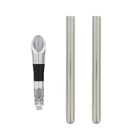 - Stainless Steel Wine Bottle Chilling Stick Cooling Wand 2pk w/ Pourer Aerator