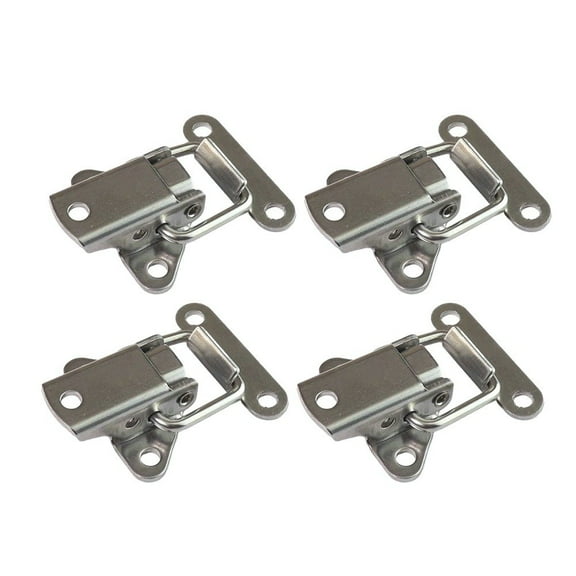 4 Pack Stainless Steel Butterfly Clasp Latch Lock for Suitcase Toolbox Cabinet Trunk Case Hardware Accessories Silver 5.5x3.8cm