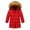 Red, variant on Huowey Baby Kids Girls Winter Plush Hooded Parka Down Coat Puffer Jacket Padded Overcoat Stylish Dailywear, 2-3 Years