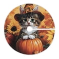 thumbnail image 3 of Cute Fall Cat and Pumpkin Christmas Tree Skirt Stand Mat Waterproof Floor Protection Mat for Holiday Decoration, 3 of 6