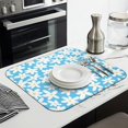 thumbnail image 3 of Spring Summer Dish Drying Pad with Daisy Floral Print Microfiber Kitchen Rack Mat Foldable Absorbent Drainer 16x18 Inch, 3 of 7