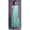 thumbnail image 4 of Bimba Robe de Nuit en Rayonne Imprimée pour Femmes, Sans Manches, Tenue de Nuit, Robe Maxi - L, 4 of 5