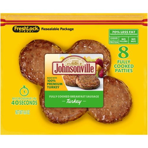 Johnsonville Fully Cooked Turkey Breakfast Sausage, 9.6 Oz., 8 Count