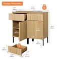 thumbnail image 6 of 31.5" Reeded Accent Cabinet with 2 Doors and Adjustable Shelves, Modern Credenza Storage Cabinet with Charging Station for Living Room, Kitchen, Dining Room, Hallway, 6 of 7