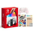 thumbnail image 1 of 2021 New Nintendo Switch OLED Model White Joy Con 64GB Console Improved HD Screen & LAN-Port Dock with Super Mario Party And Mytrix Wireless Pro Controller and Accessories, 1 of 9