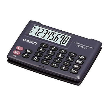 Casio Lc-160lv-bk-w Portable Type Calculator with 8-digit Extra Big Display Cover Folds a Full 360
