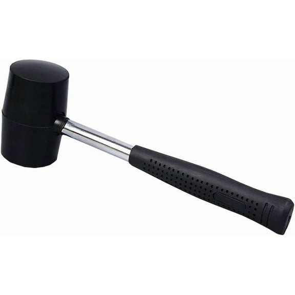 24oz Rubber Mallet Hammer for Flooring, Tent Stakes, Woodworking, Camping, Soft Blow Tasks without Damage (24 oz)