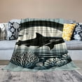 thumbnail image 2 of Orinice Shark Marine Life Ocean Warm Lightweight Blanket Soft Fleece Blankets Throw Blanket Living Rooms Sofa Decor Cow Gifts All Seasons Flannel Material Blanket 40x50in, 2 of 6
