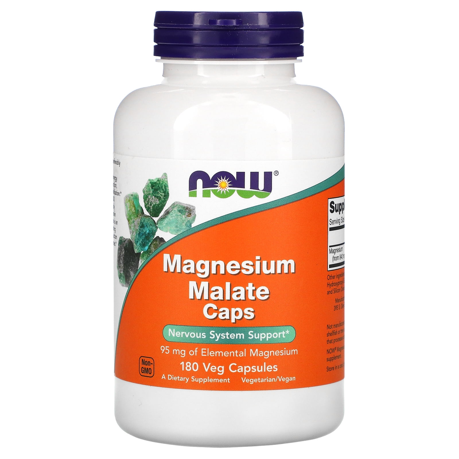 Now Foods Magnesium Malate Caps, 180 Veg Capsules