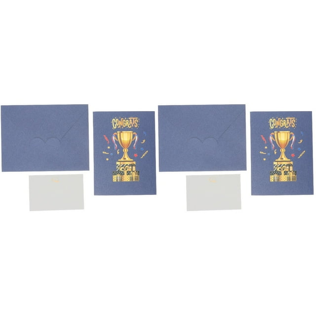 2pcs Creative 3D Popup Greeting Card Graduation Themed Card Decorative Gift Card