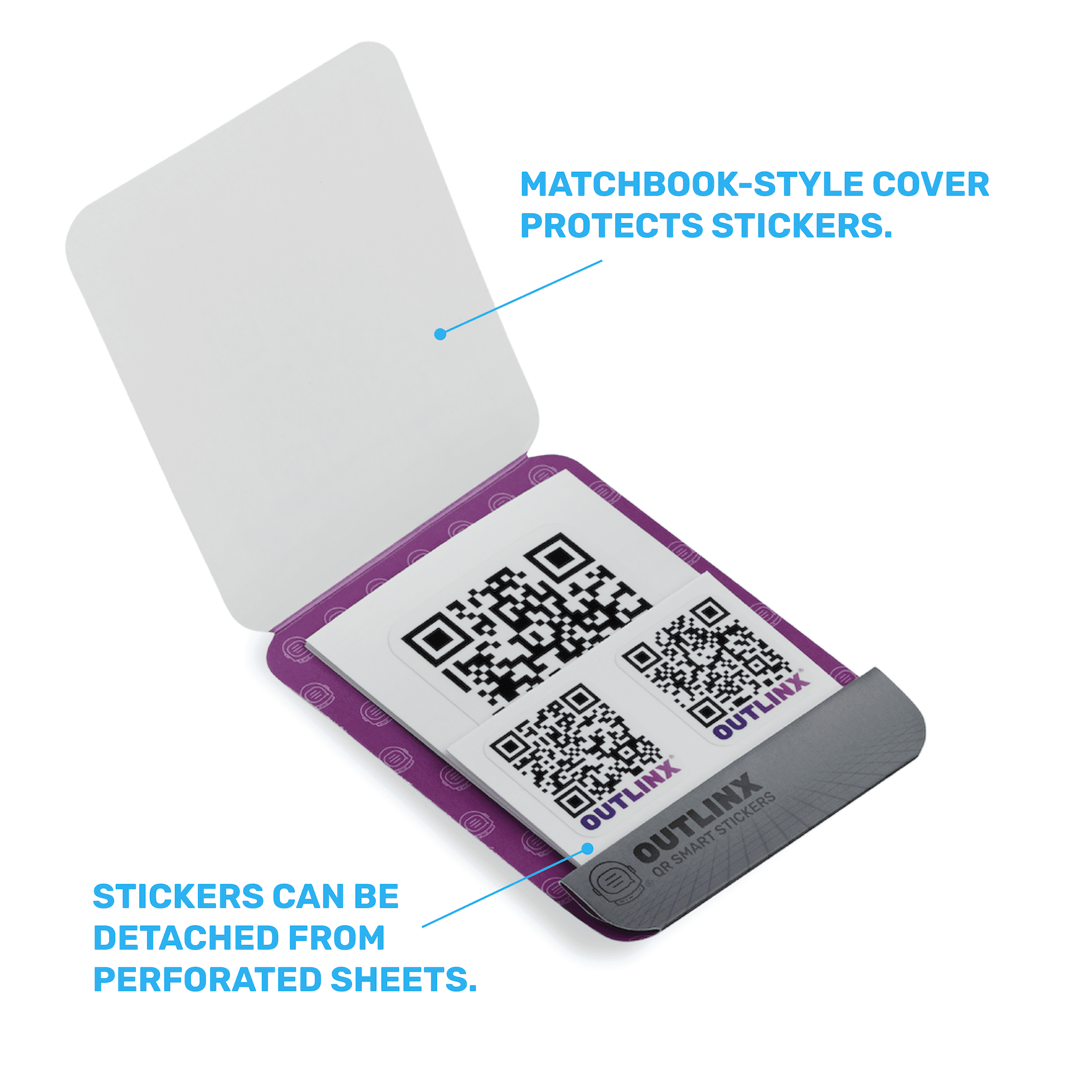 Outlinx The Original QR Smart Stickers, Bundle of 4 Packs, 32 stickers