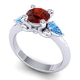 thumbnail image 2 of 2.50 Carat Wonderful Round Cut Garnet & Blue Topaz Gemstone Wedding Ring for Ladies 18K White Gold Size 4.5 by Diamond-Capitals, 2 of 8