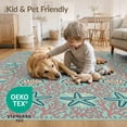 thumbnail image 4 of ODIKA Starfish Nautical Marine Geometric Grid Theme Bathroom Ocean Foldable Easy Care for Queen Size Bedroom, Under Bed, Master Suite, 4 of 7