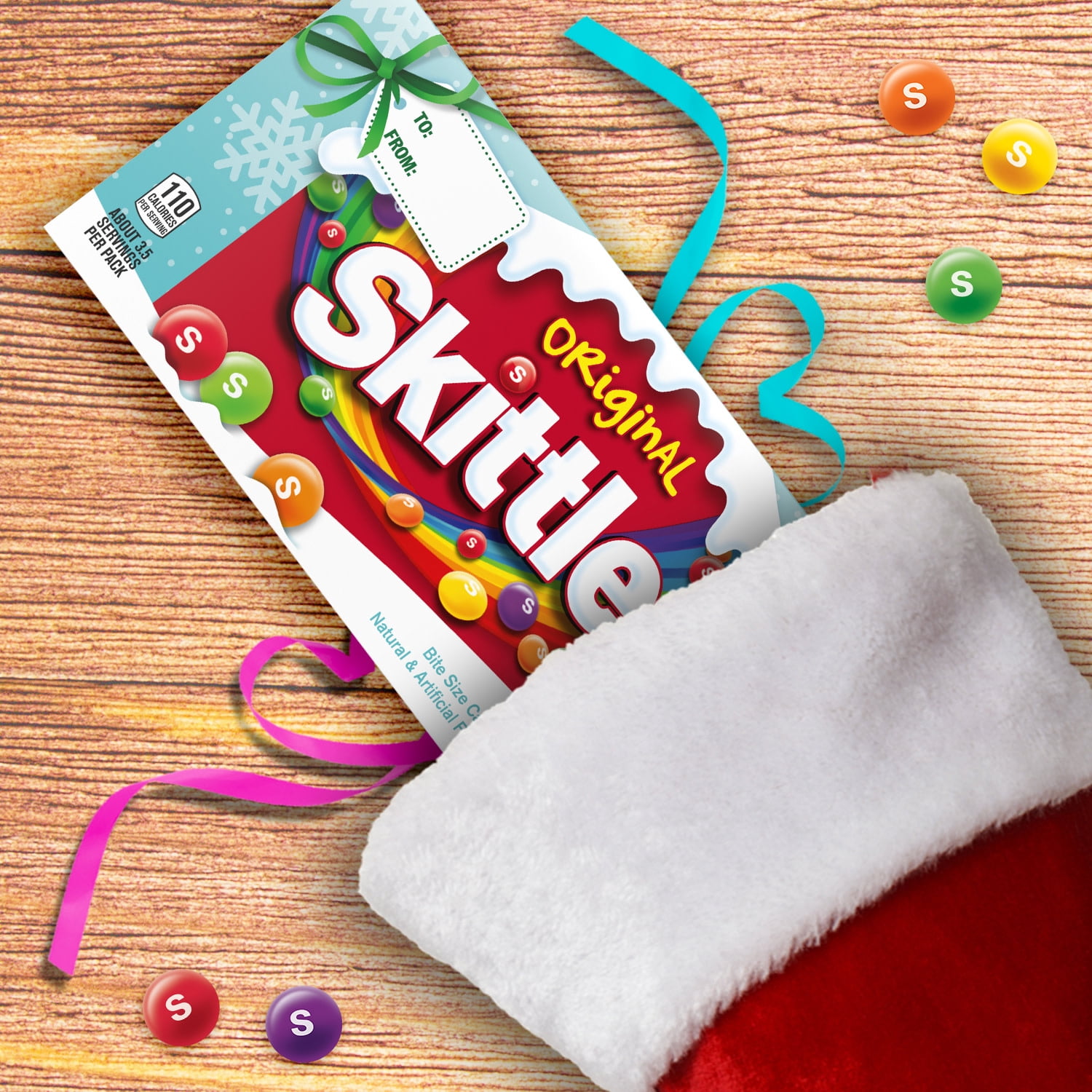 (12 pack) Skittles Original Chewy Christmas Candy Holiday Theater Box - 3.5 oz
