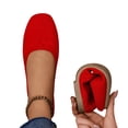 thumbnail image 4 of BADHUB Women's Woven Flat Casual Flats Shoes Solid Color for Home and Outdoor Closed Toe Breathable Slip On Shoes Red 38, 4 of 6