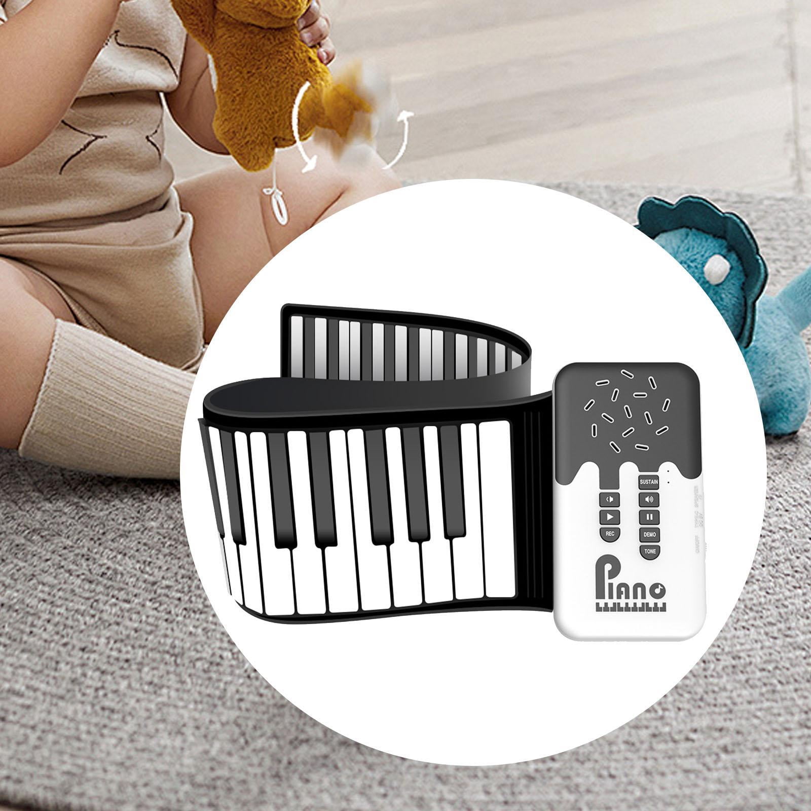 LeeQinersw 49 Key Foldable Portable Gift Recharging Roll up Piano Keyboard Electronic Music White