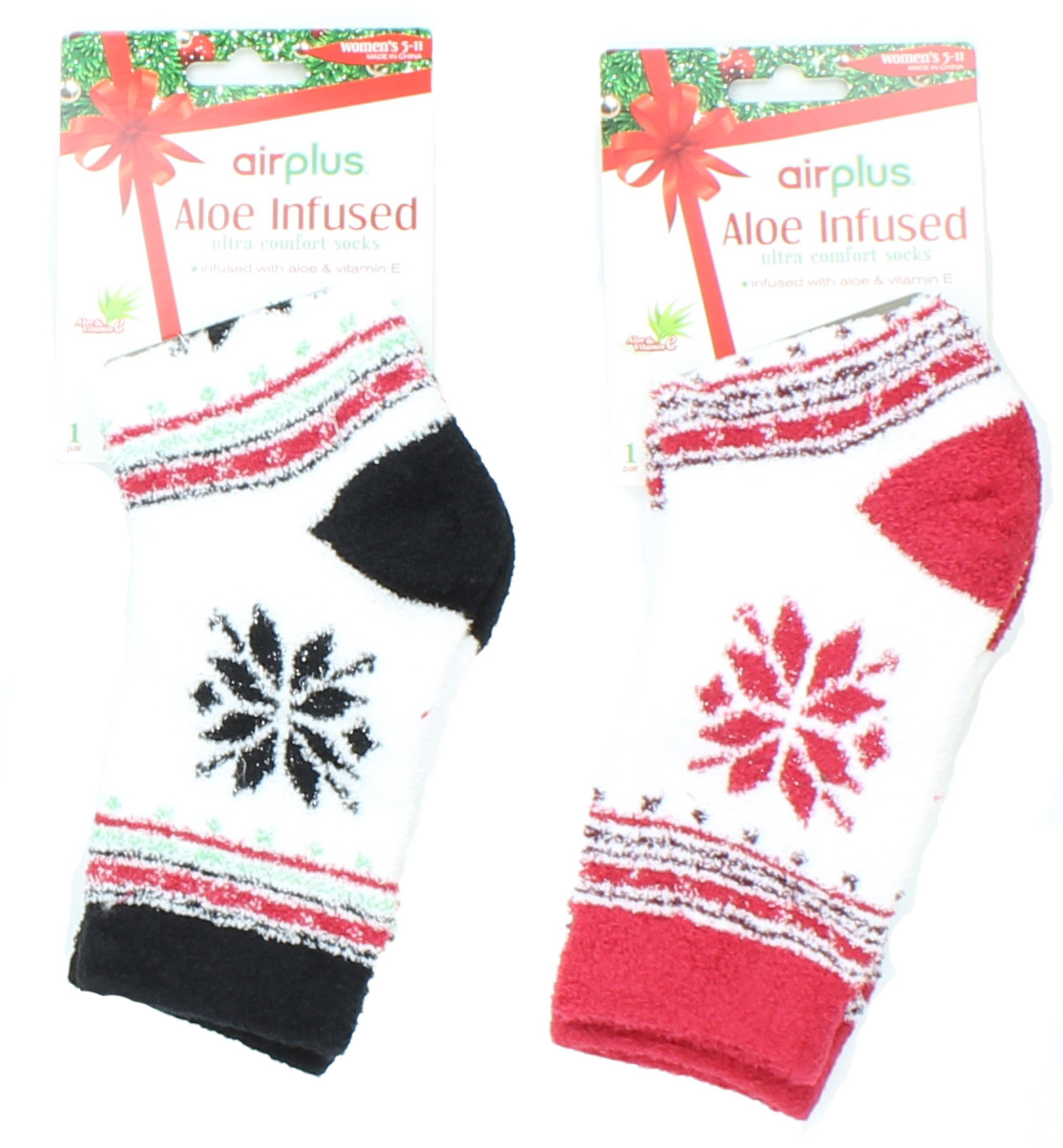 Airplus Airplus Womens Aloe Infused Ultra Moisturizing Holiday Ankle