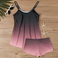 thumbnail image 6 of Women's Tankini Swimsuits Tummy Control Two Piece Bathing Suit Gradient Crew Neck Tie Front Flowy Swim Top with Bottom, XL, 6 of 6