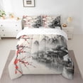 thumbnail image 2 of Feelyou Ancient Nature Scenery Bedding Comforter Set 7 Pieces, Cherry Blossoms Flower Full Bedding Set, Japanese Style Fitted Sheet Flat Sheet, Super Cozy Room Decor, 2 of 7