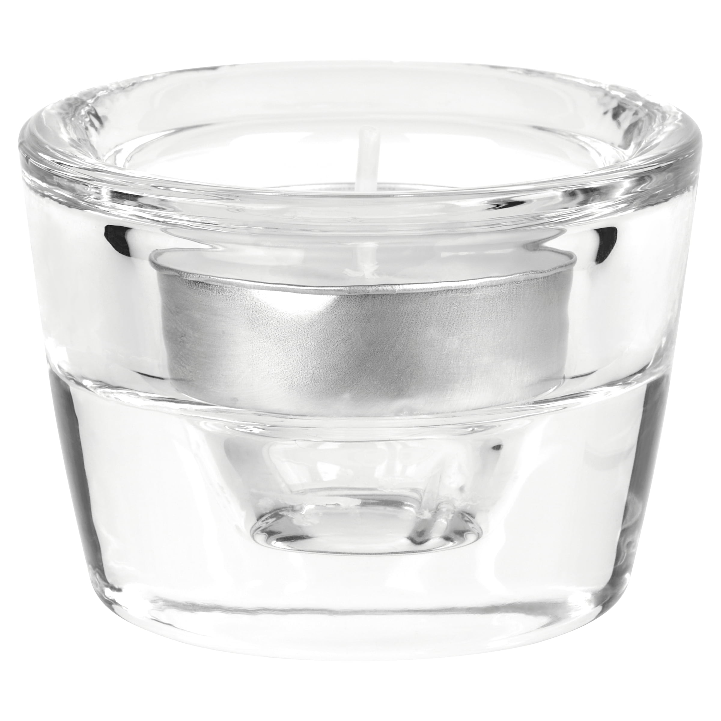 (6 pack) Mainstays Clear Glass Candleholder for Tealight and Taper Candles, 2 Inches