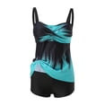 thumbnail image 6 of BOBOGOJP Summer Blouson Tankini Swimsuits for Women 2026 Tummy Control Two Piece Bathing Suits with Sporty Pockets Swim Shorts Blue for Size XXL, 6 of 7