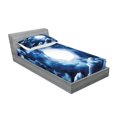 thumbnail image 2 of Ambesonne Space Fitted Sheet & Pillow Sham Set, Magic Dark Twilight Dawn, Twin, Blue, 2 of 2